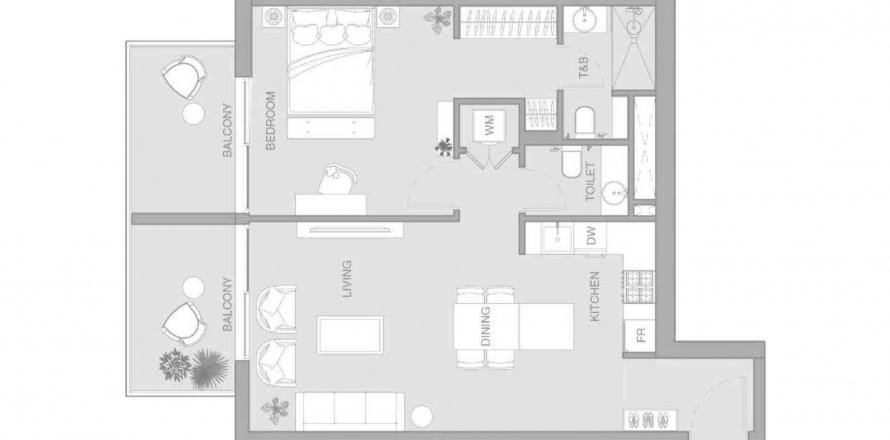 Apartment i Jumeirah Village Triangle, Dubai, UAE 1 soveværelse, 76.6 kvm № 564755