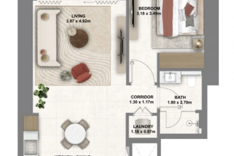 Huoneisto Dubai, Arabiemiraatit 1 makuuhuone, 70 m2 № 633180 - kuva 13