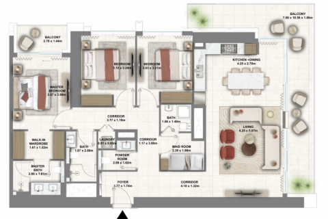 Müüa korter asukohaga Dubai, AÜE: 3 magamistoaga, 170 m² Nr 633182 - pilt 13