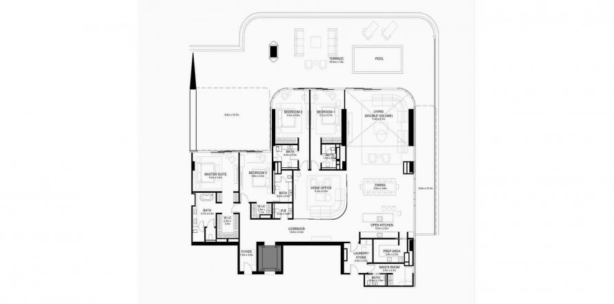Floor plan «4BR», 4 bedrooms, in Orla by Omniyat