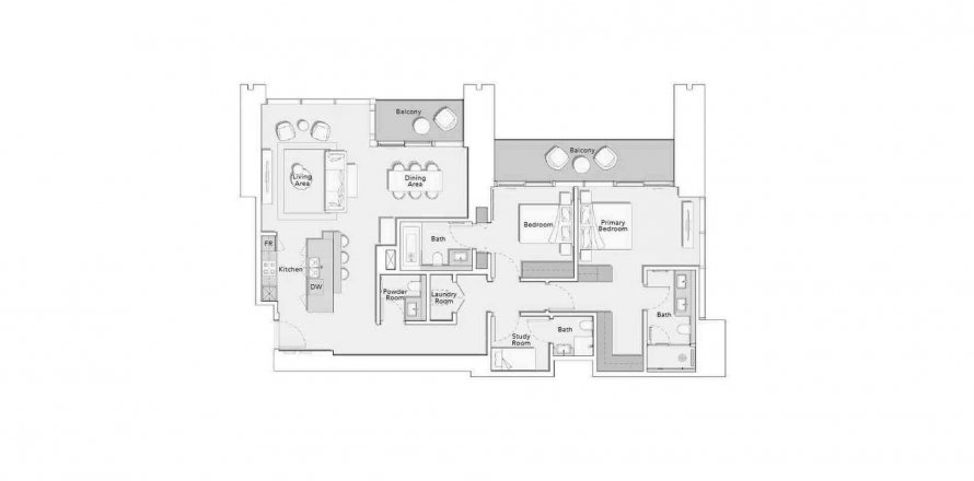Leilighet i Business Bay, Dubai, Emiratene 2 soverom, 166.84 kvm nr. 359672