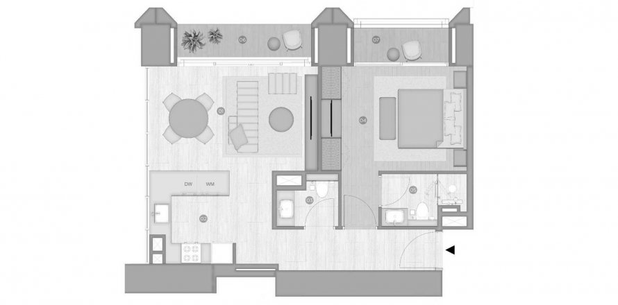 Deira, Dubai, BAE’de daire 1 yatak odası, 72.93 m&sup2; No 391367