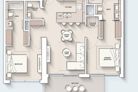 Huoneisto Dubai, Arabiemiraatit 1 makuuhuone, 76 m2 № 704512 - kuva 16