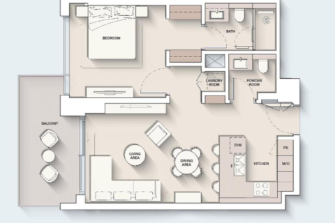 Huoneisto Dubai, Arabiemiraatit 1 makuuhuone, 76 m2 № 704512 - kuva 15