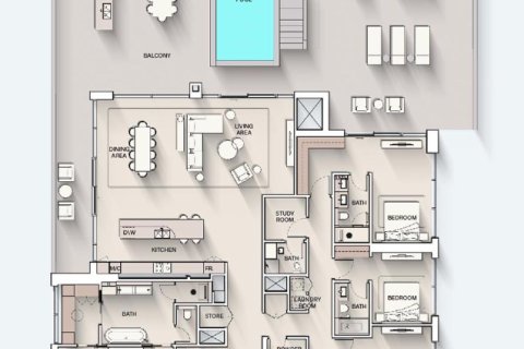 Huoneisto Dubai, Arabiemiraatit 1 makuuhuone, 76 m2 № 704512 - kuva 18