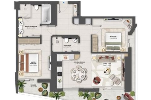 Dzīvoklis Maritime City, Dubaijā, AAE 1 istaba, 67 m2 Nr. 704510 - attēls 16