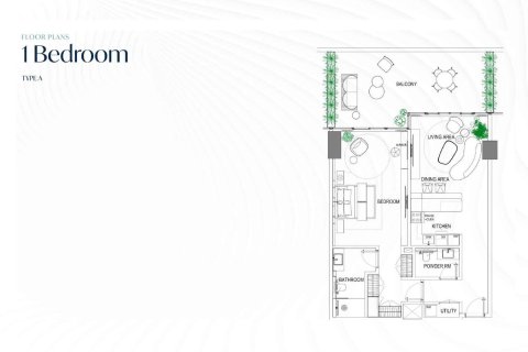 Apartament në Fortune Bay Residences në Al Marjan Island, Ras Al Khaimah, Emiratet e Bashkuara Arabe 1 dhomë gjumi, 92 m2. № 704824 - Foto 14