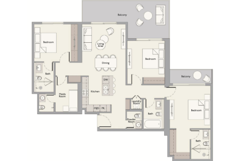 Apartament në Mohammed Bin Rashid City, Dubai, Emiratet e Bashkuara Arabe 1 dhomë gjumi, 72 m2. № 689901 - Foto 7