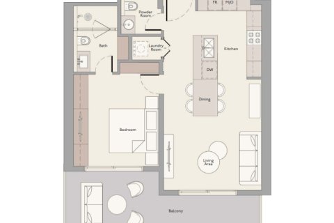 Apartament në Mohammed Bin Rashid City, Dubai, Emiratet e Bashkuara Arabe 1 dhomë gjumi, 72 m2. № 689901 - Foto 6