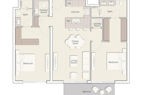 Dzīvoklis Jumeirah Village Triangle, Dubaijā, AAE 1 istaba, 39 m2 Nr. 732561 - attēls 4