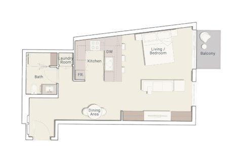 Dzīvoklis Jumeirah Village Triangle, Dubaijā, AAE 1 istaba, 39 m2 Nr. 732561 - attēls 5