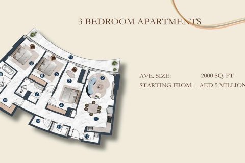 Apartemen di Al Marjan Island, Ras Al Khaimah, UEA 1 kamar tidur, 79 m2 nomor 704321 - foto 17