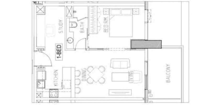 Huoneisto GOLF GATE 2 Dubai, Arabiemiraatit 1 makuuhuone, 60.99 m2 № 388041