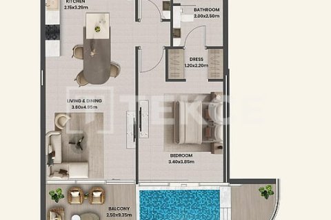 Διαμέρισμα σε Majan, Dubai, ΗΑΕ 1 δωμάτιο, 42 τ.μ. Αρ. 730792 - φωτογραφία 15