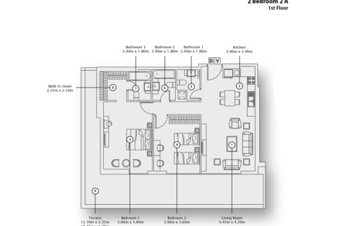 Apartment til salg i Al Furjan, Dubai, UAE 1 soveværelse, 77 kvm № 728646 - foto 6