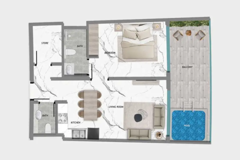 Apartment in Barari Heights  in Majan, Dubai, UAE 1 room, 36 sq.m. № 728588 - photo 15