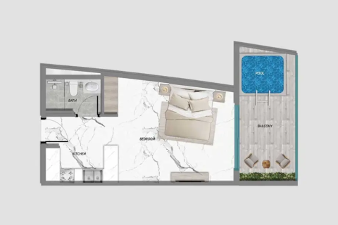 Apartment in Barari Heights  in Majan, Dubai, UAE 1 room, 36 sq.m. № 728588 - photo 14