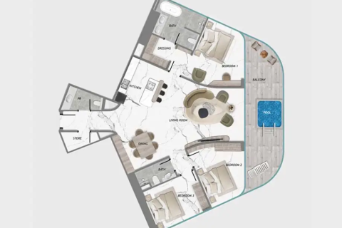 Apartment in Barari Heights  in Majan, Dubai, UAE 1 room, 36 sq.m. № 728588 - photo 17