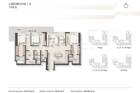 Пәтер Meydan, Дубай, БАӘ-да 2 жатын бөлмелер, 110 м² № 741275 - фото 18