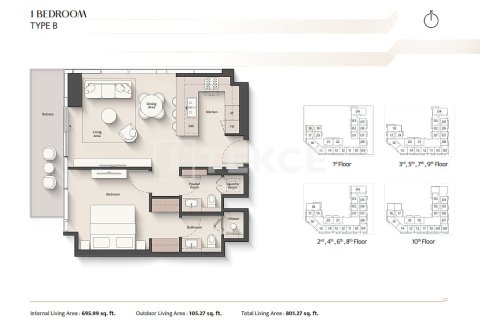 Пәтер Meydan, Дубай, БАӘ-да 2 жатын бөлмелер, 110 м² № 741275 - фото 25