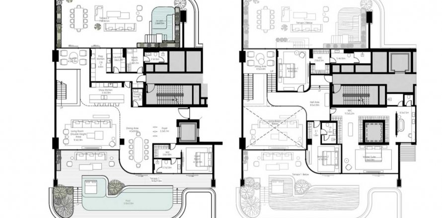 Korter korruseplaan «4BR», 4 magamistoaga in ORLA INFINITY