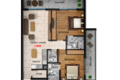 Arjan, Dubai, BAE’de satılık daire 1 yatak odası, 66 m&sup2; No 732514 - fotoğraf 6
