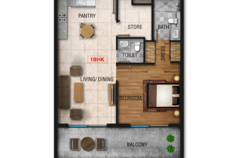 Arjan, Dubai, BAE’de satılık daire 1 yatak odası, 66 m&sup2; No 732514 - fotoğraf 5