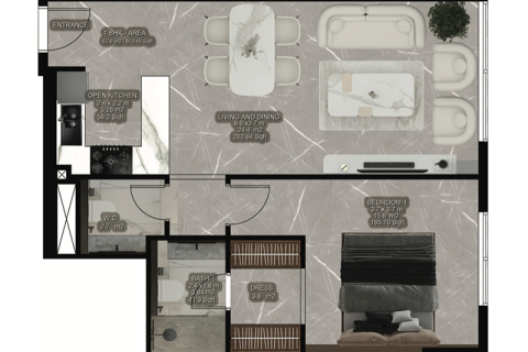 Apartman u Mohammed Bin Rashid City, Dubai, UAE 1 spavaća soba, 61 m2 Br. 732510 - fotografija 8