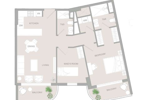 Huoneisto Dubai Land, Arabiemiraatit 1 huone, 47 m2 № 732399 - kuva 7