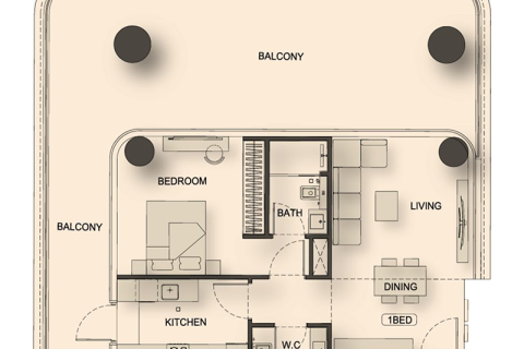 Leilighet til salgs i Al Barsha, Dubai, Emiratene 1 rom, 34 kvm Nr. 732403 - Foto 9