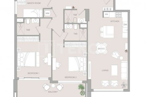 Apartmen di Dubai Land, UAE 2 bilik tidur, 125 meter persegi № 584858 - foto 16