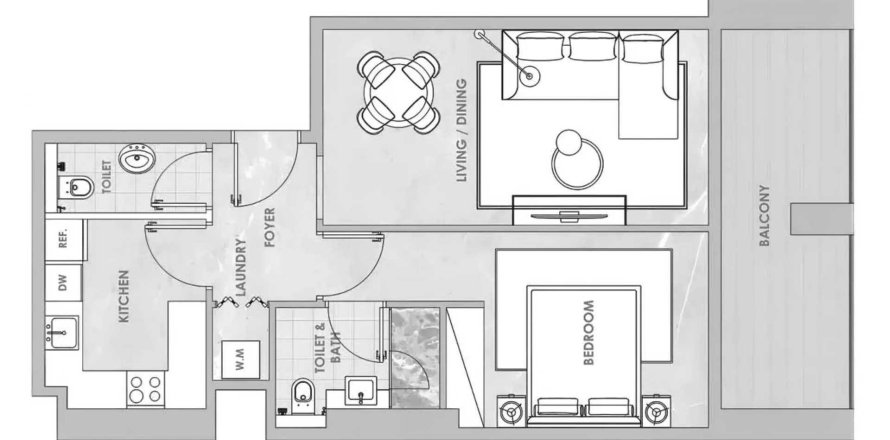Korter asukohaga Amazonia asukohaga Al Jaddaf, Dubai, AÜE: 1 magamistoaga, 75.99 m² Nr 702801
