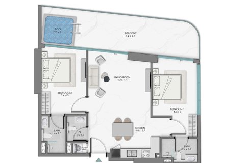 Lakás itt: Dubai Production City (IMPZ), EAE, 1 szoba, azonosító: 728476 - fénykép 18