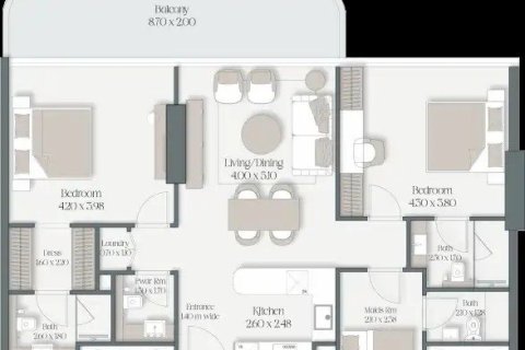 Пәтер Meydan, Дубай, БАӘ-да 1 жатын бөлме, 73 м² № 704375 - фото 9