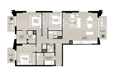 Apartman u gradu Town Square, Dubai, UAE 1 spavaća soba, 67 m2 Br. 689973 - Slika 5