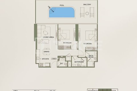 Διαμέρισμα σε Majan, Dubai, ΗΑΕ 1 υπνοδωμάτιο, 66 τ.μ. Αρ. 730888 - φωτογραφία 12