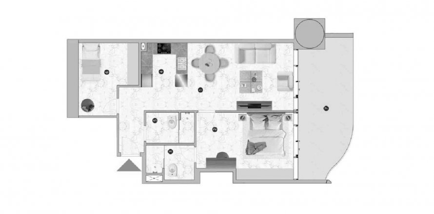 Apartman u Franck Muller Vanguard u gradu Dubai Marina, UAE 1 spavaća soba, 92.48 m2 Br. 573848