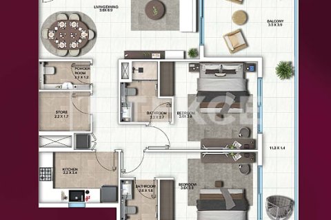 Διαμέρισμα σε Dubai, ΗΑΕ 2 υπνοδωμάτια, 122 τ.μ. Αρ. 706240 - φωτογραφία 22