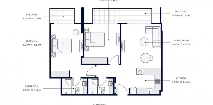 Apartamento AZIZI AMBER em Al Furjan, Dubai, EAU 2 quartos, 91.51 m2 № 398483