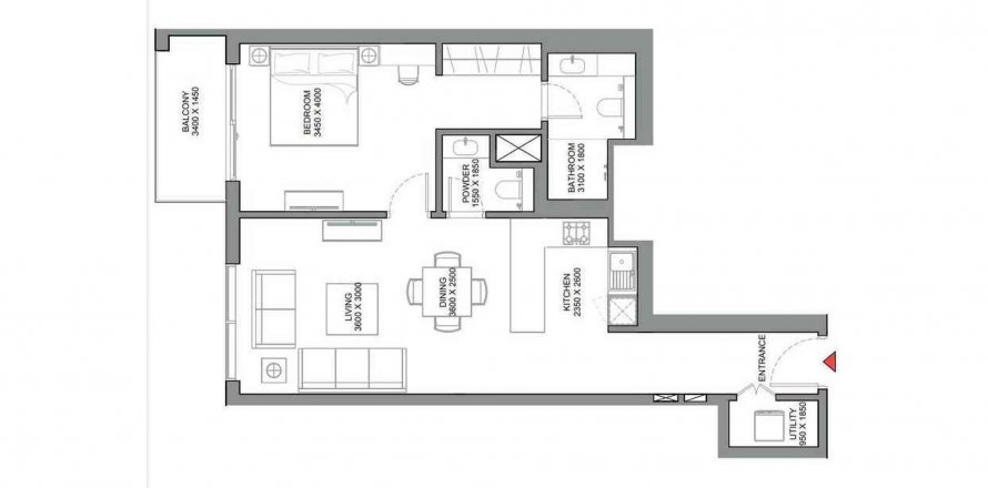 Leilighet 330 RIVERSIDE CRESCENT i Nadd Al Sheba, Dubai, Emiratene 1 soverom, 78.27 kvm nr. 280375