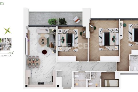 Apartament de vânzare în Dubai Sports City, Dubai, EAU 2 dormitoare, 107 mp.  №646110 - poză 19