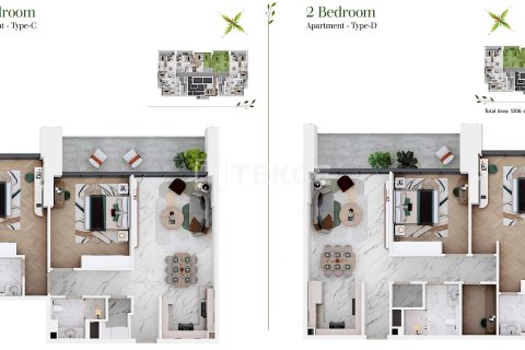 Apartament de vânzare în Dubai Sports City, Dubai, EAU 2 dormitoare, 107 mp.  №646110 - poză 22