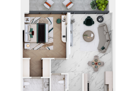Byt v Dubai Sports City, SAE 1 pokoj, 39 m² Č.: 732796 - fotografie 11