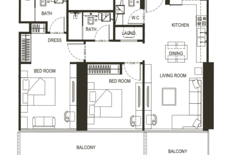 Apartmán v Dubai Sports City, SAE 1 izba, 28 m2 č. 732795 - Fotografia 9