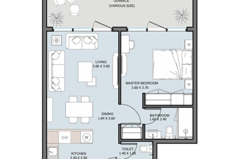 Apartemen di Al Reem Island, Abu Dhabi, UEA 1 kamar tidur nomor 732793 - foto 7