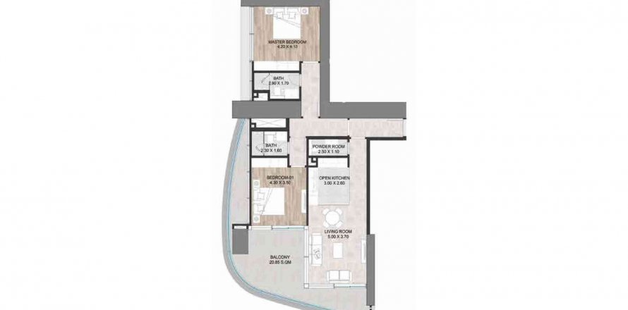 Apartment sa MADA'IN TOWER sa Dubai Marina, UAE 2 silid-tulugan, 138.61 sq.m. № 448756