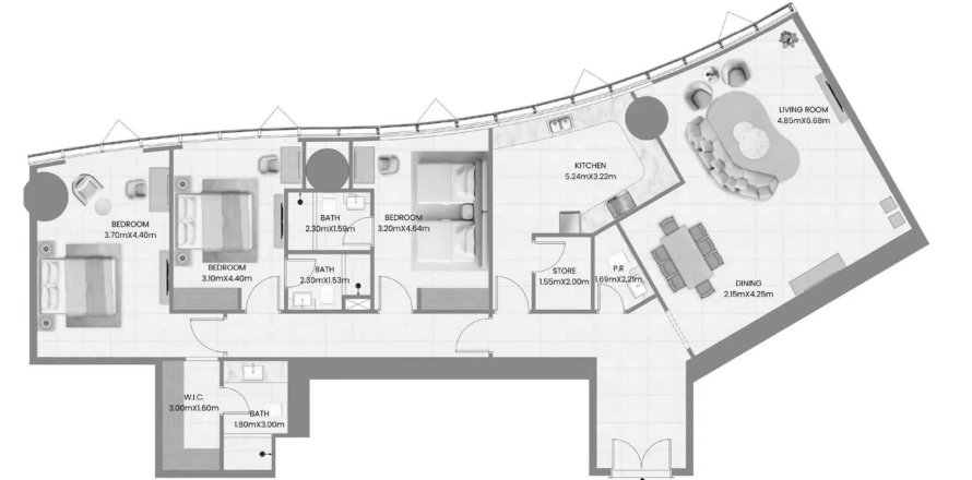 Apartamento em Al Reem Island, Abu Dhabi, EAU 3 quartos, 166.58 m2 № 733880