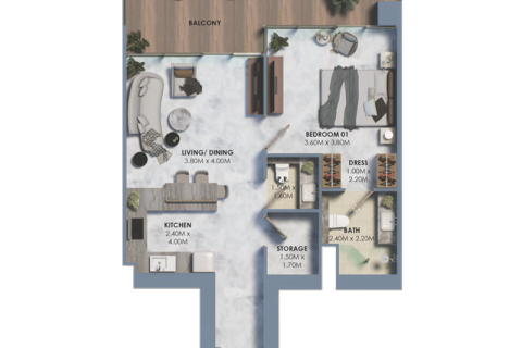 Apartmán v Dubai Land, SAE 1 izba, 42 m2 č. 732428 - Fotografia 8