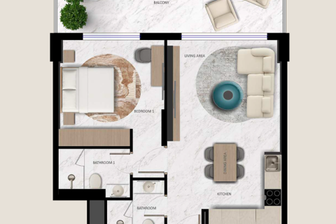Пәтер Dubai Land, Дубай, БАӘ-да 1 жатын бөлме, 71 м² № 732432 - фото 8