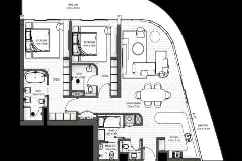 Al Barsha、Dubai、UAE にあるマンション販売中 1部屋、45 m2、No732429 - 写真 4